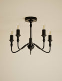Metal flush chandelier with five lights, imported from the UK