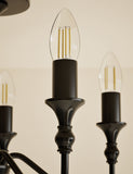 Metal flush chandelier with five lights, imported from the UK