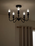 Metal flush chandelier with five lights, imported from the UK