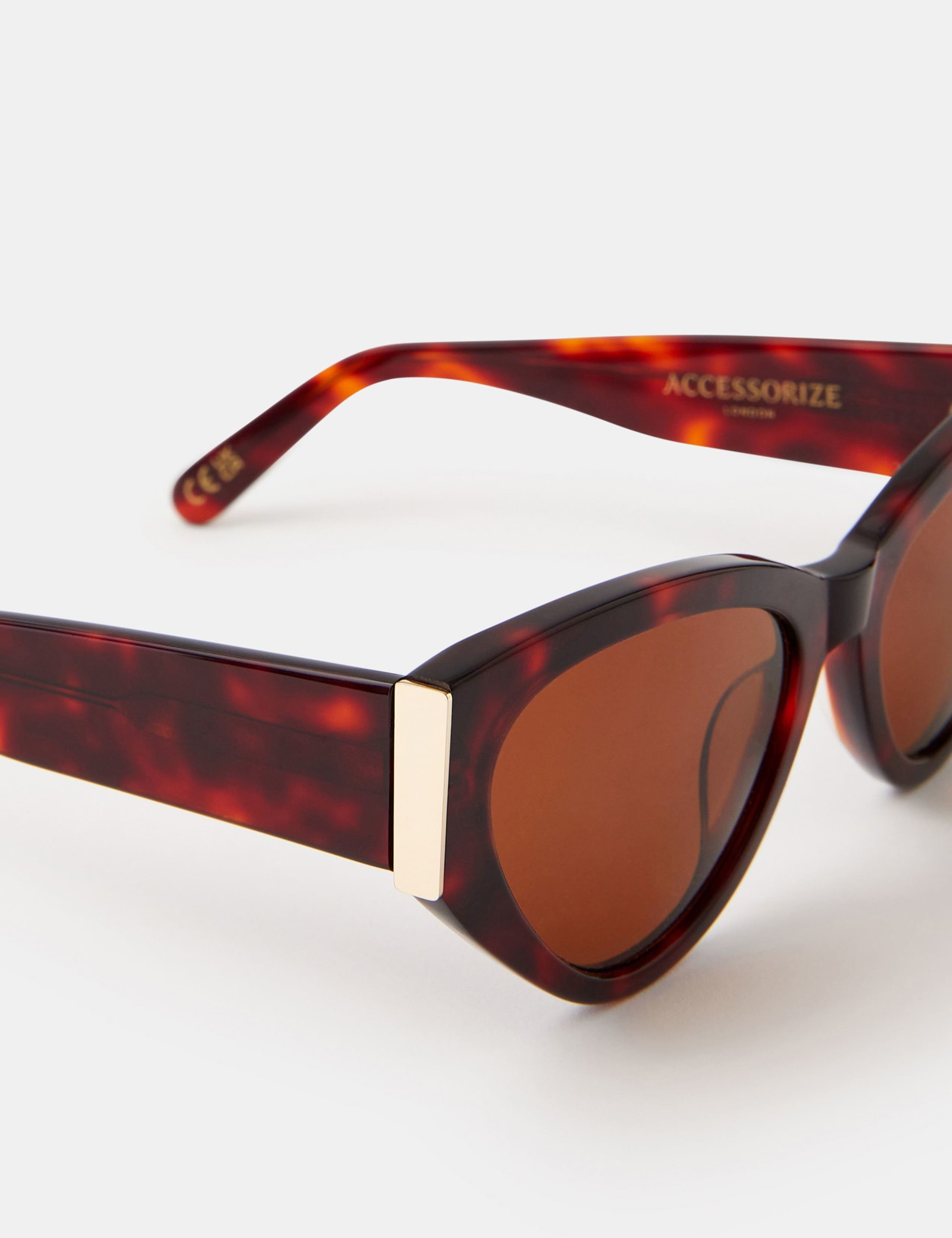 Accessorize cat eye sunglasses tortoiseshell metal detail (British brand)