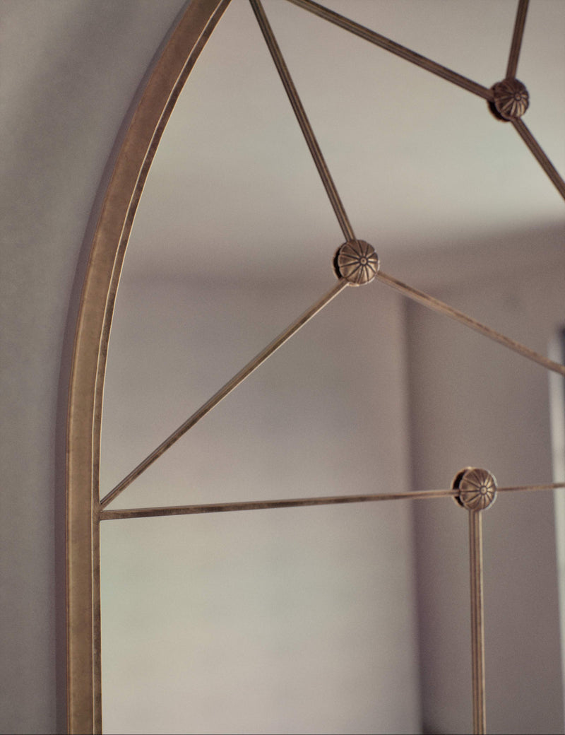 Metal arch wall mirror medium size from a British brand