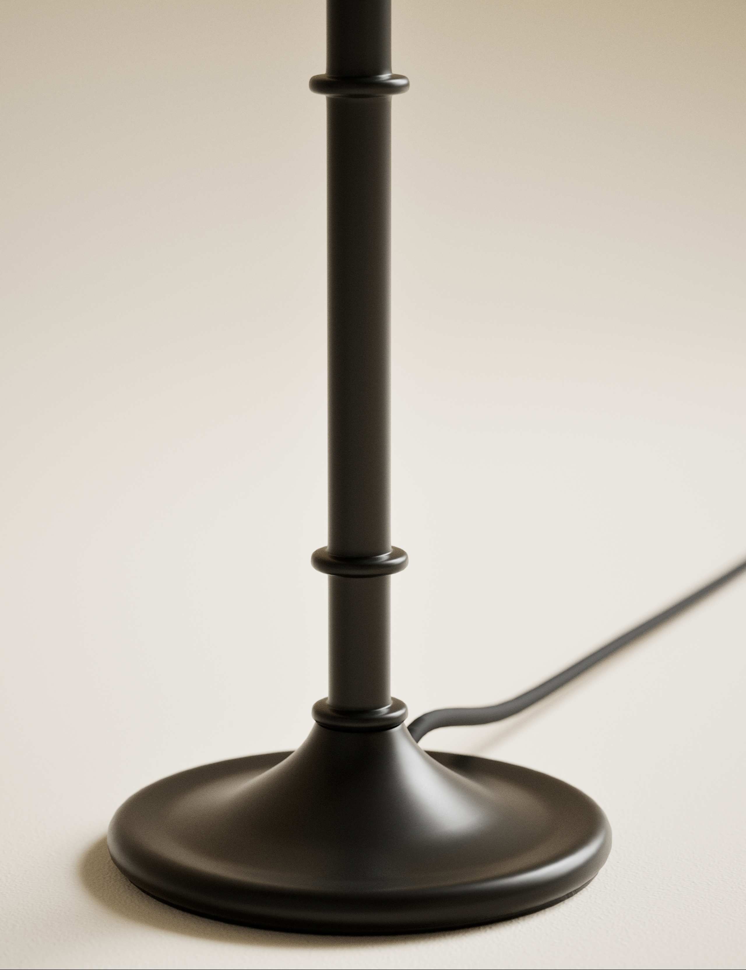 Metal Ribbed Table Lamp with linen shade (British brand)