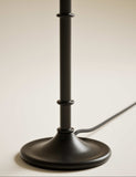 Metal Ribbed Table Lamp with linen shade (British brand)