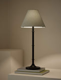 Metal Ribbed Table Lamp with linen shade (British brand)