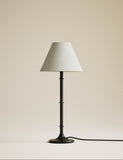 Metal Ribbed Table Lamp with linen shade (British brand)
