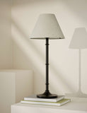 Metal Ribbed Table Lamp with linen shade (British brand)