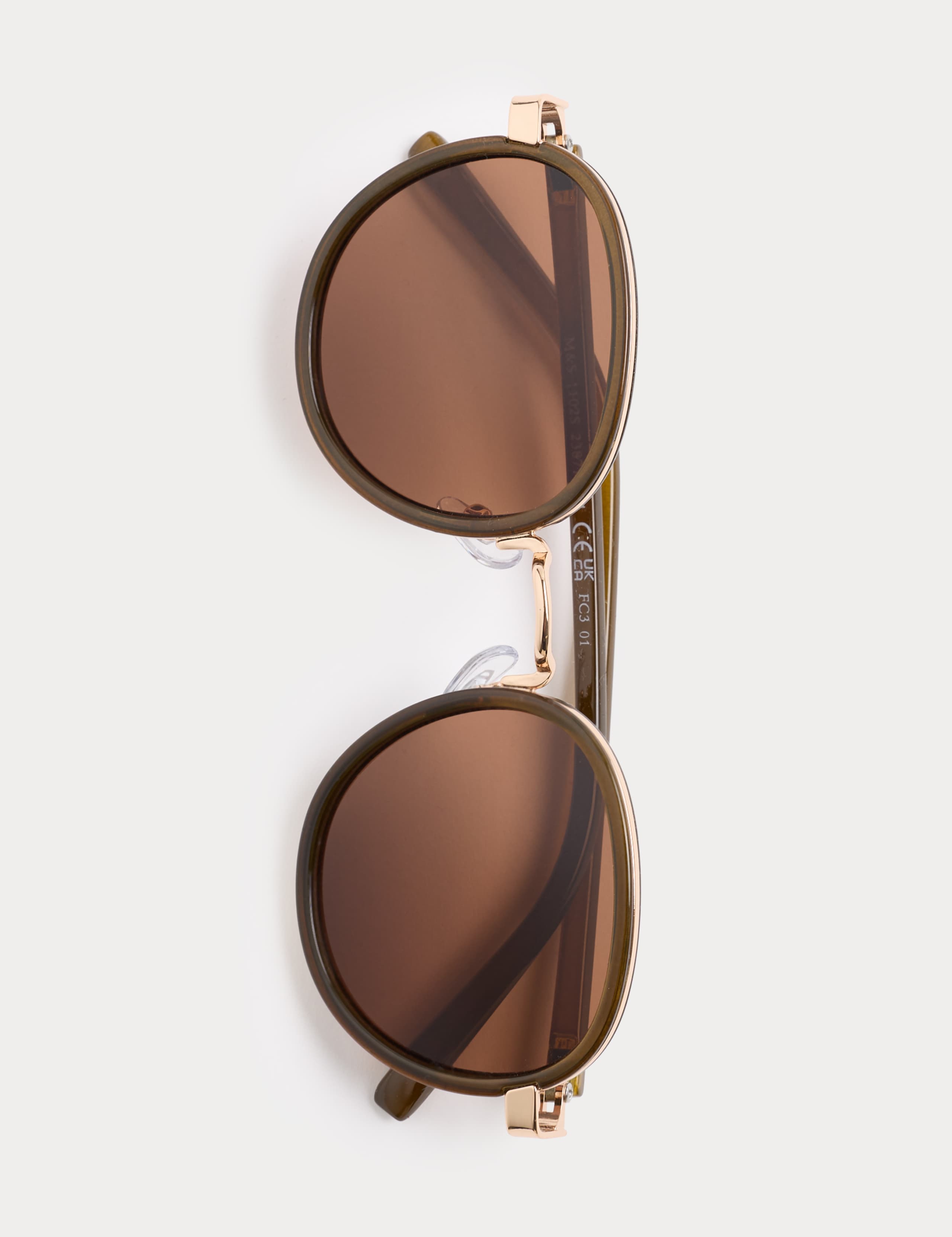 M&S round sunglasses with gold-tone metal frame imported from the UK