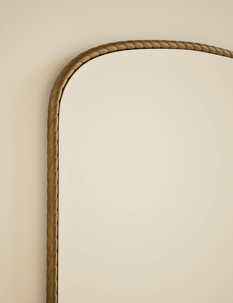 Metal twisted overmantel wall mirror, 100cm by 80cm (British brand)