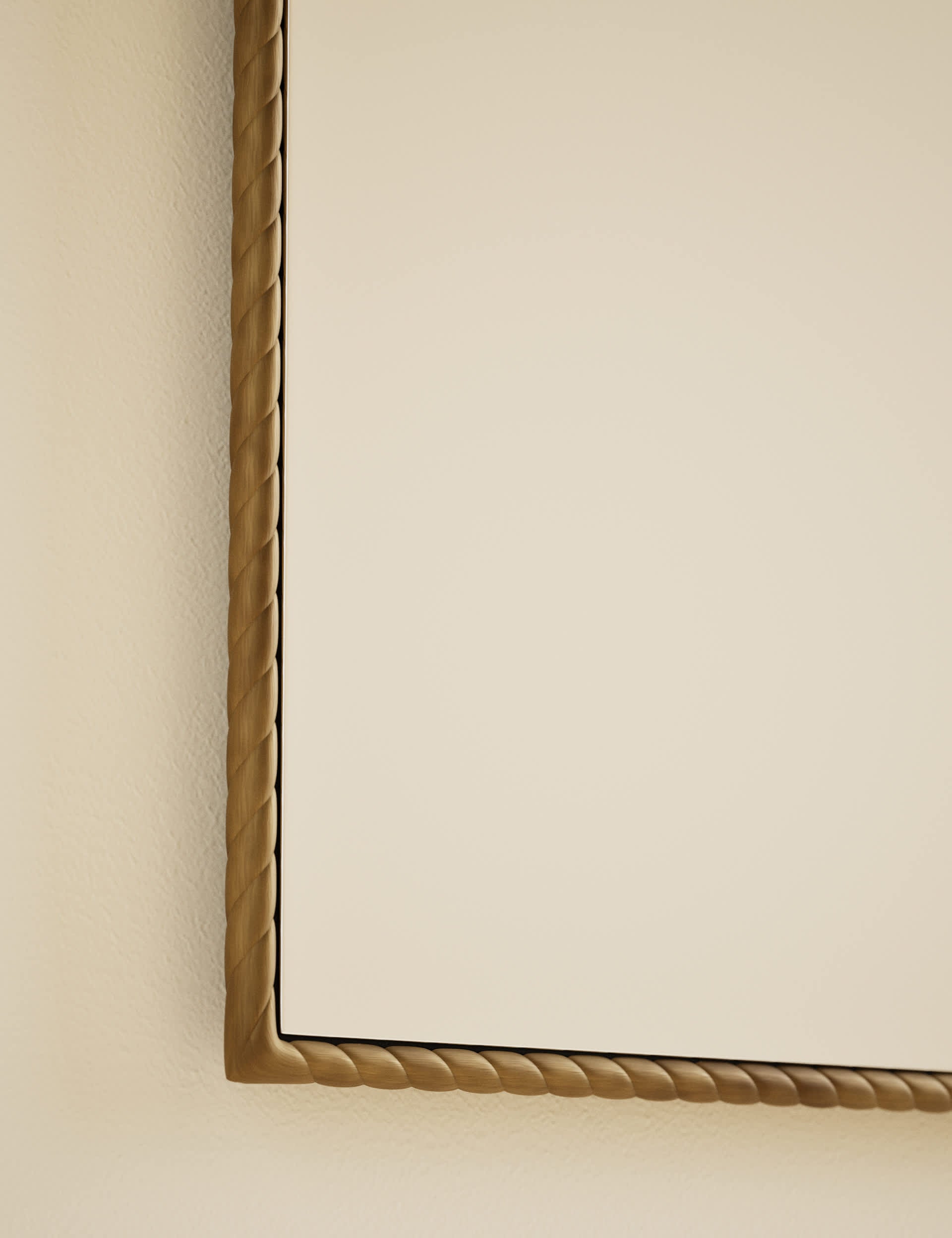 Metal twisted overmantel wall mirror, 100cm by 80cm (British brand)