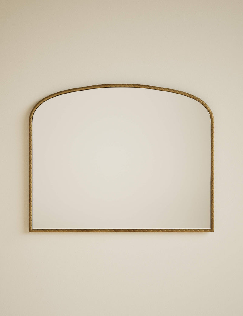 Metal twisted overmantel wall mirror, 100cm by 80cm (British brand)