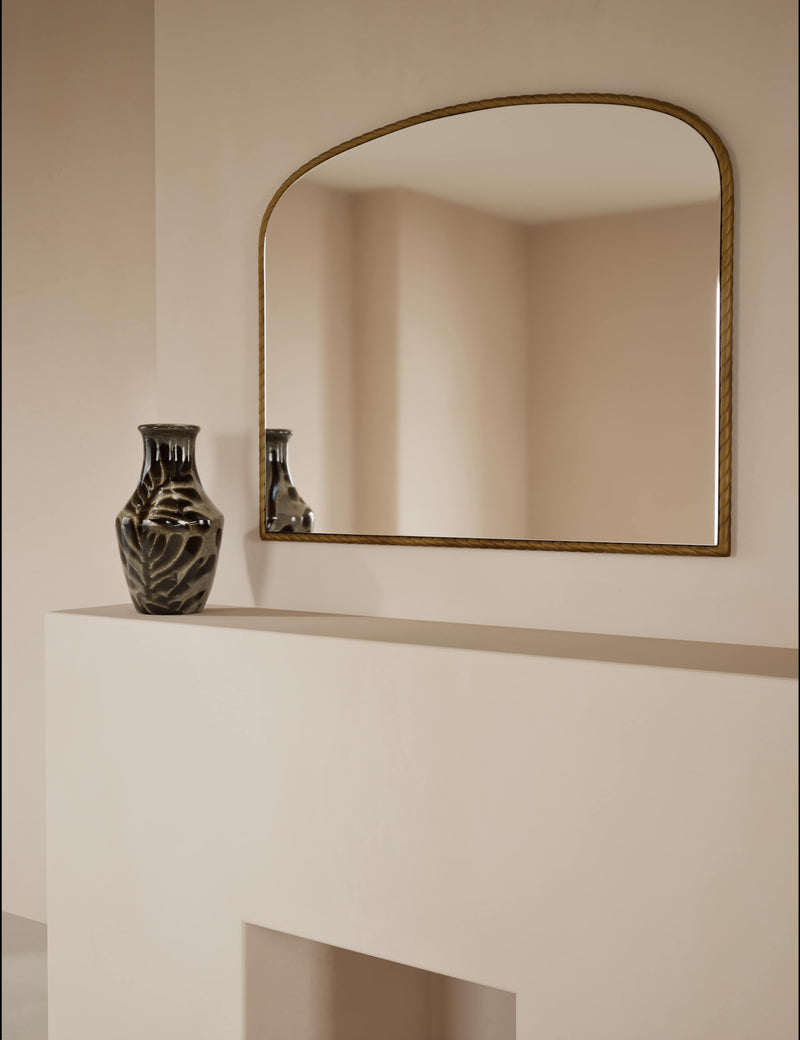 Metal twisted overmantel wall mirror, 100cm by 80cm (British brand)
