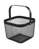 Metal Storage Basket with Bamboo or Metal Handle (24.5cm x 24.5cm x 17.5cm)