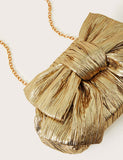 Monsoon metallic bow clutch bag, imported from the UK