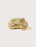 Monsoon metallic bow clutch bag, imported from the UK