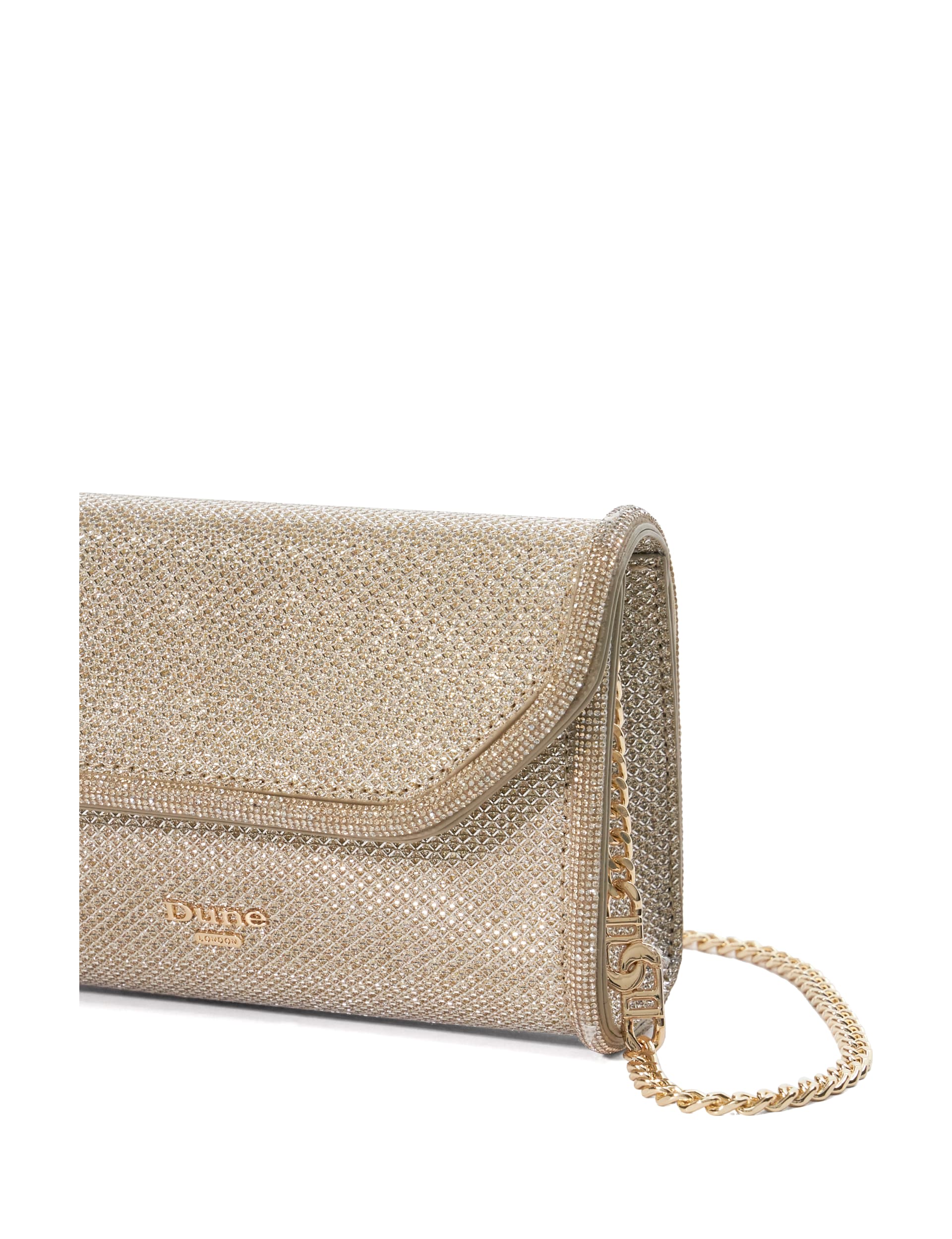 Dune London metallic clutch bag (British brand)