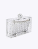 Carvela diamante chain strap clutch bag clear perspex (British brand)