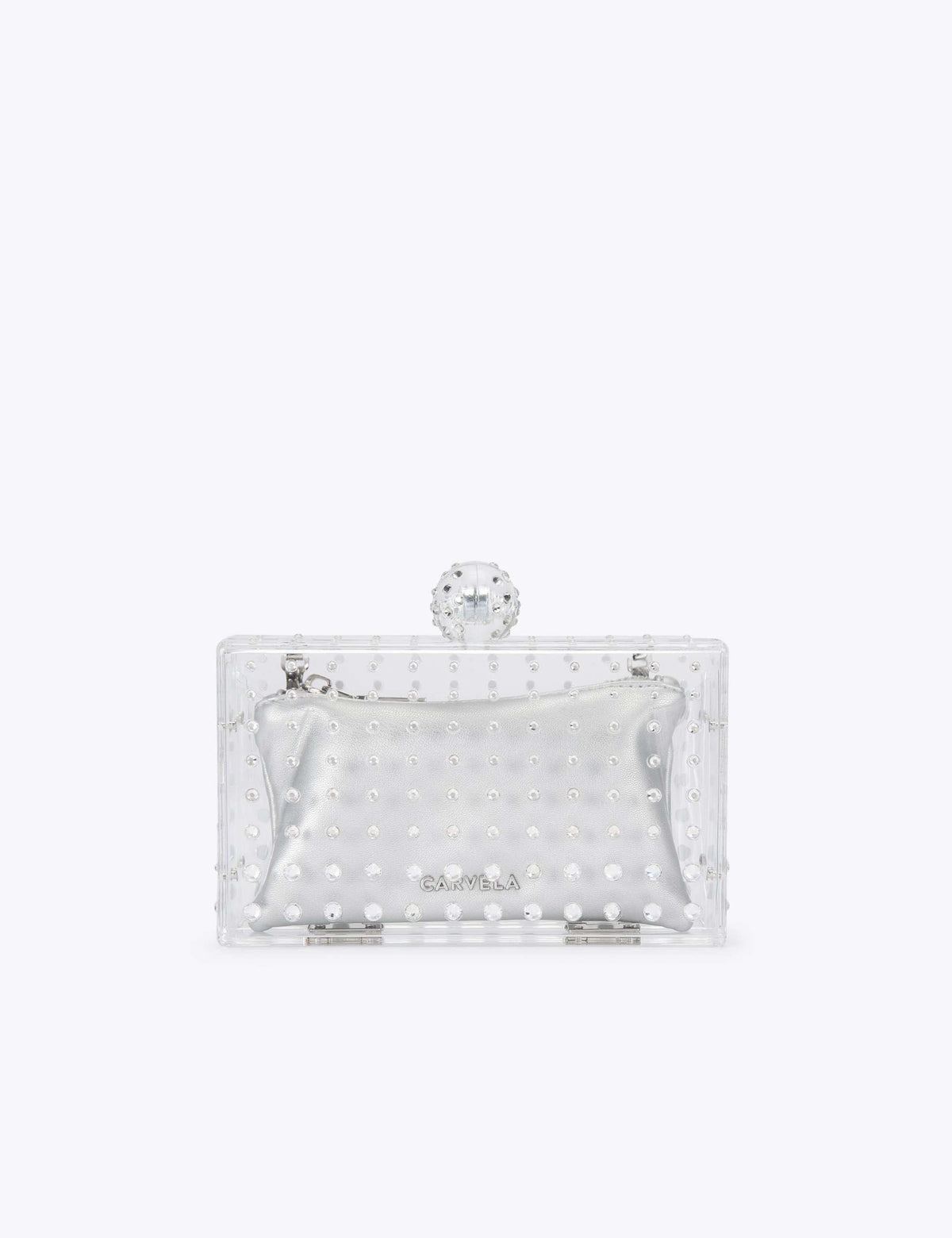 Carvela diamante chain strap clutch bag clear perspex (British brand)