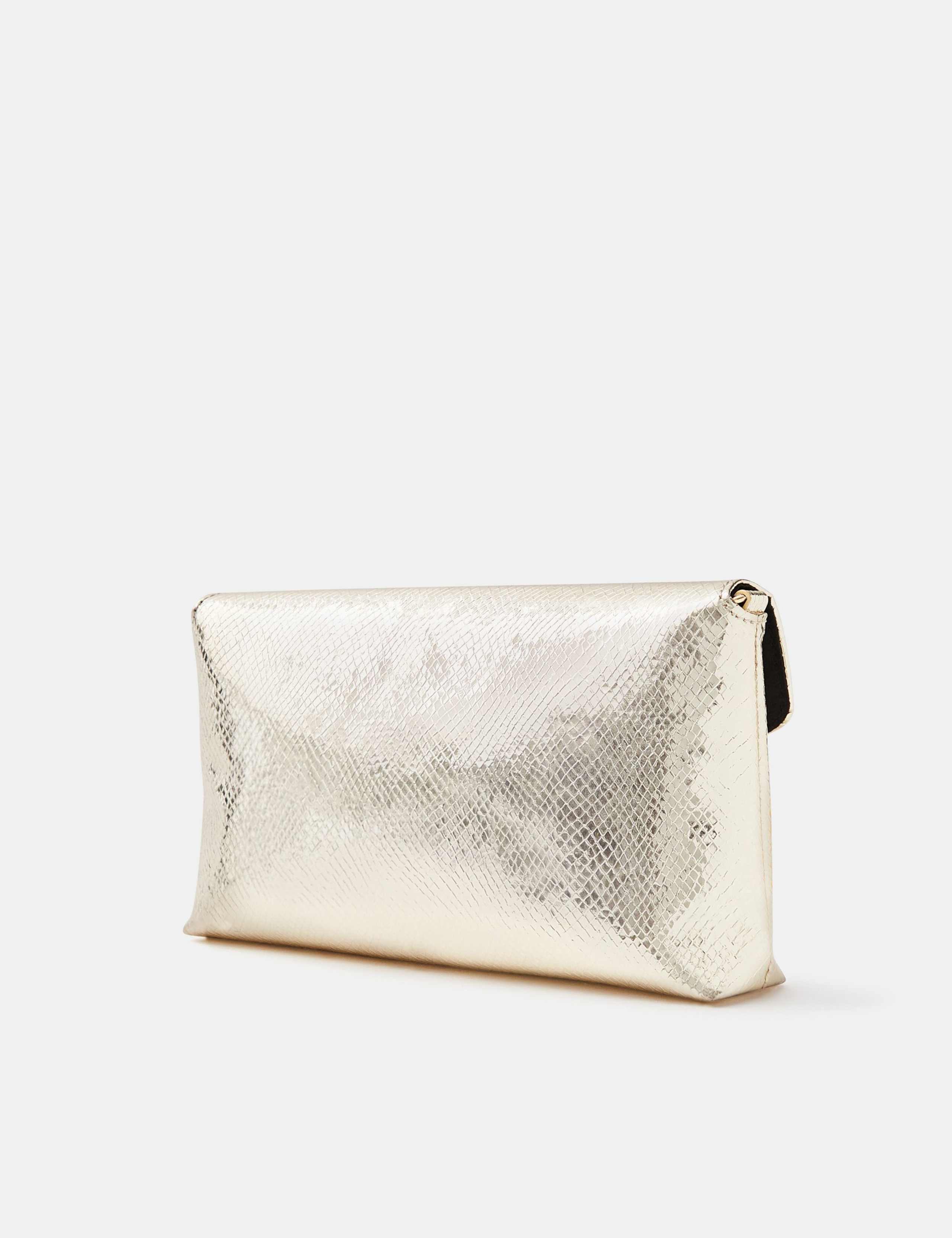 Accessorize metallic envelope cross body bag golden, imported from the UK