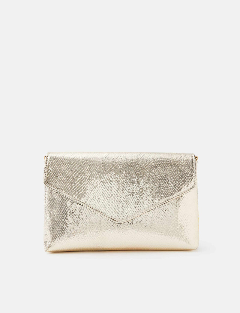 Accessorize metallic envelope cross body bag golden, imported from the UK