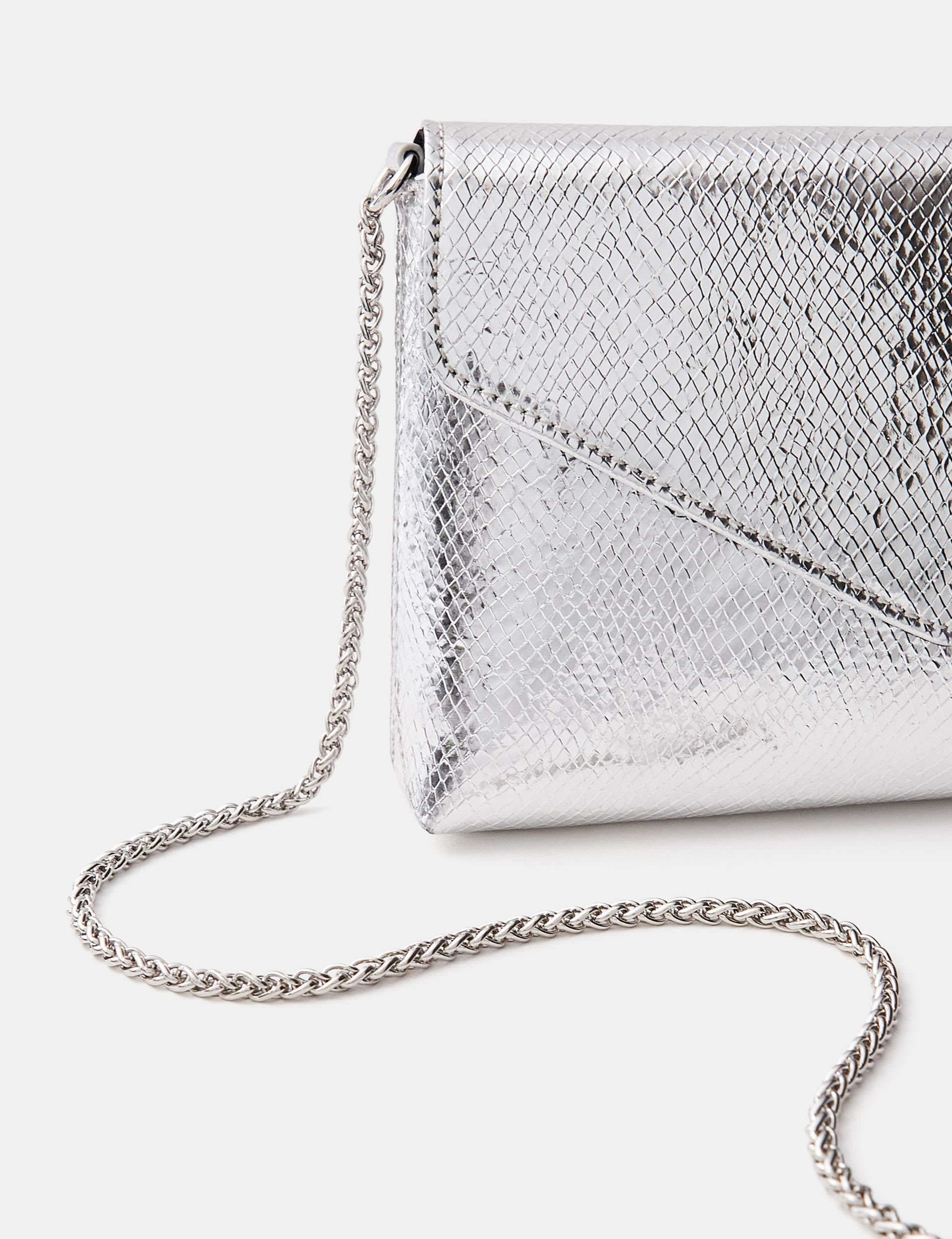 Accessorize metallic envelope cross body bag, imported from the UK