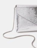 Accessorize metallic envelope cross body bag, imported from the UK
