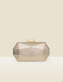 Sosandar geometric chain strap clutch bag metallic (British brand)
