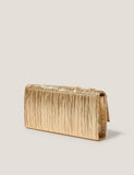 Monsoon metallic pleated chain strap clutch bag, UK version