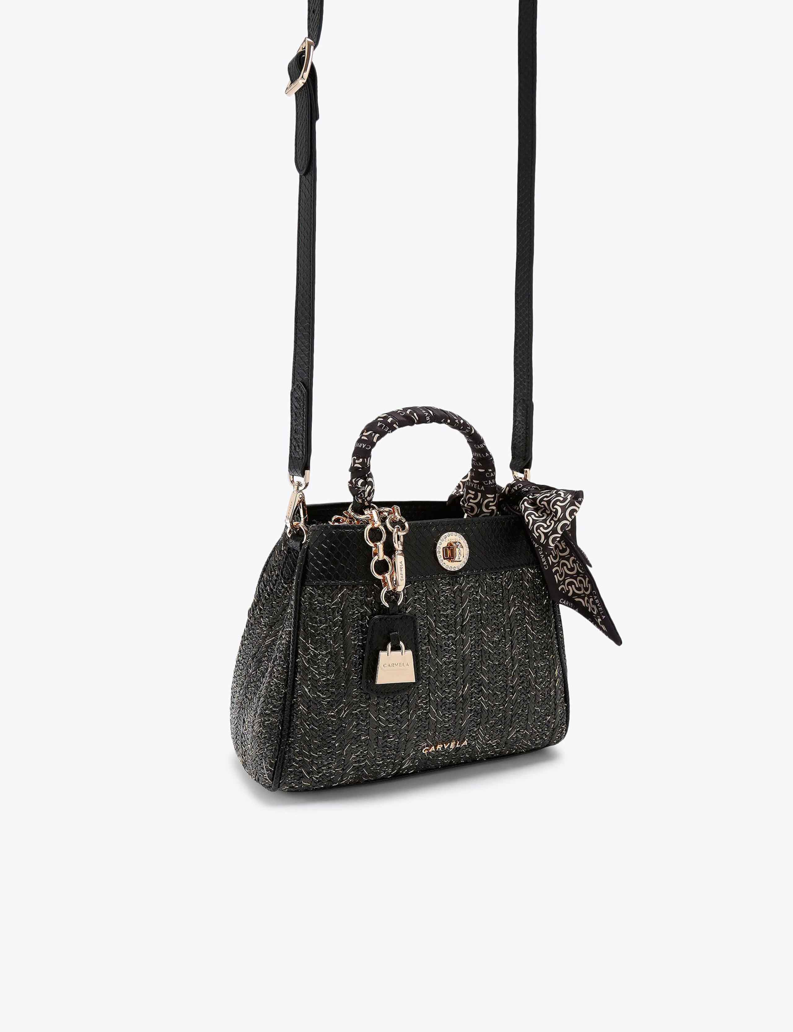 Carvela metallene Bast-Umhängetasche (britische Marke)