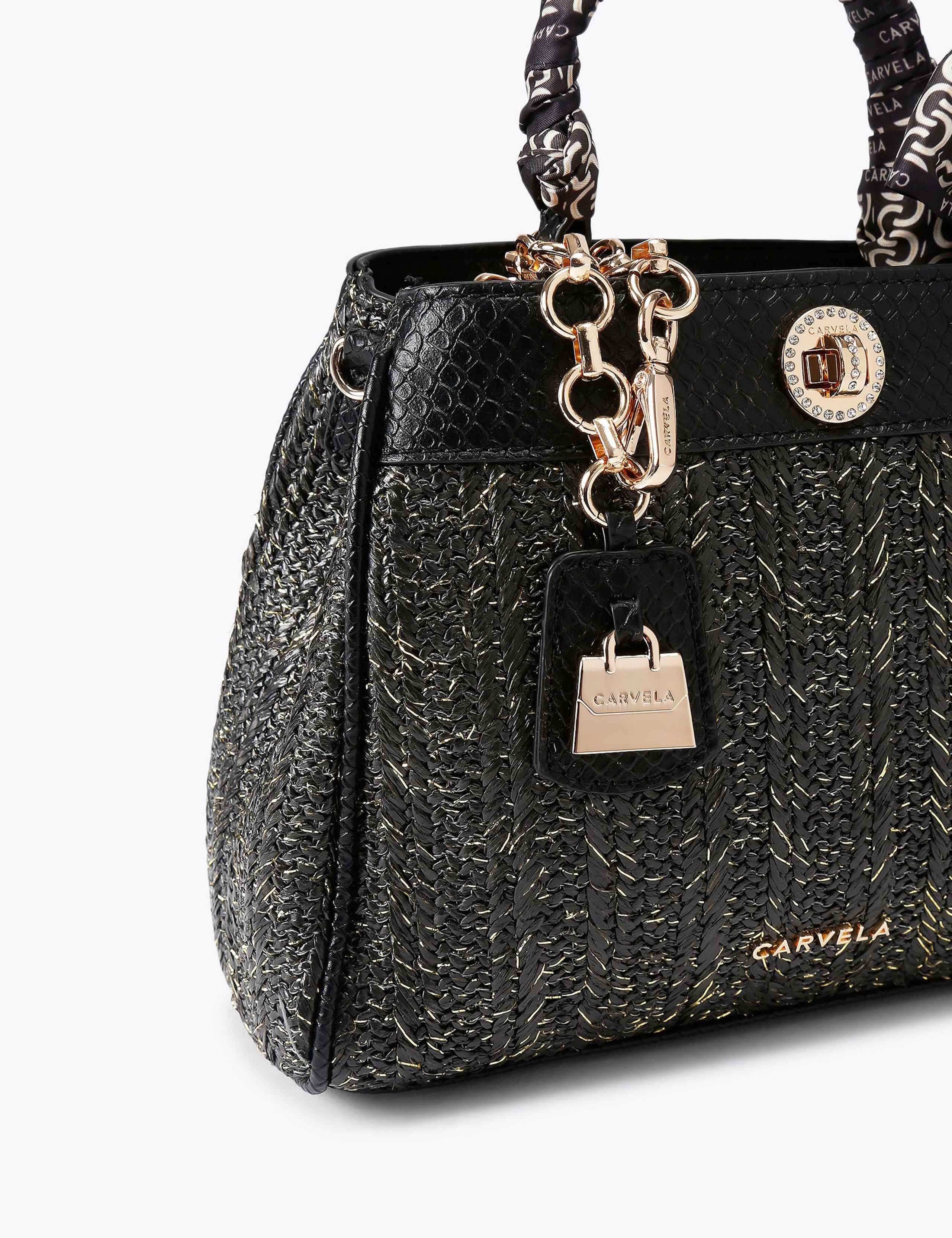 Carvela metallene Bast-Umhängetasche (britische Marke)