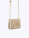 Carvela metallic raffia tote bag with starfish embellishments, imported from the UK
