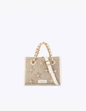 Carvela metallic raffia tote bag with starfish embellishments, imported from the UK