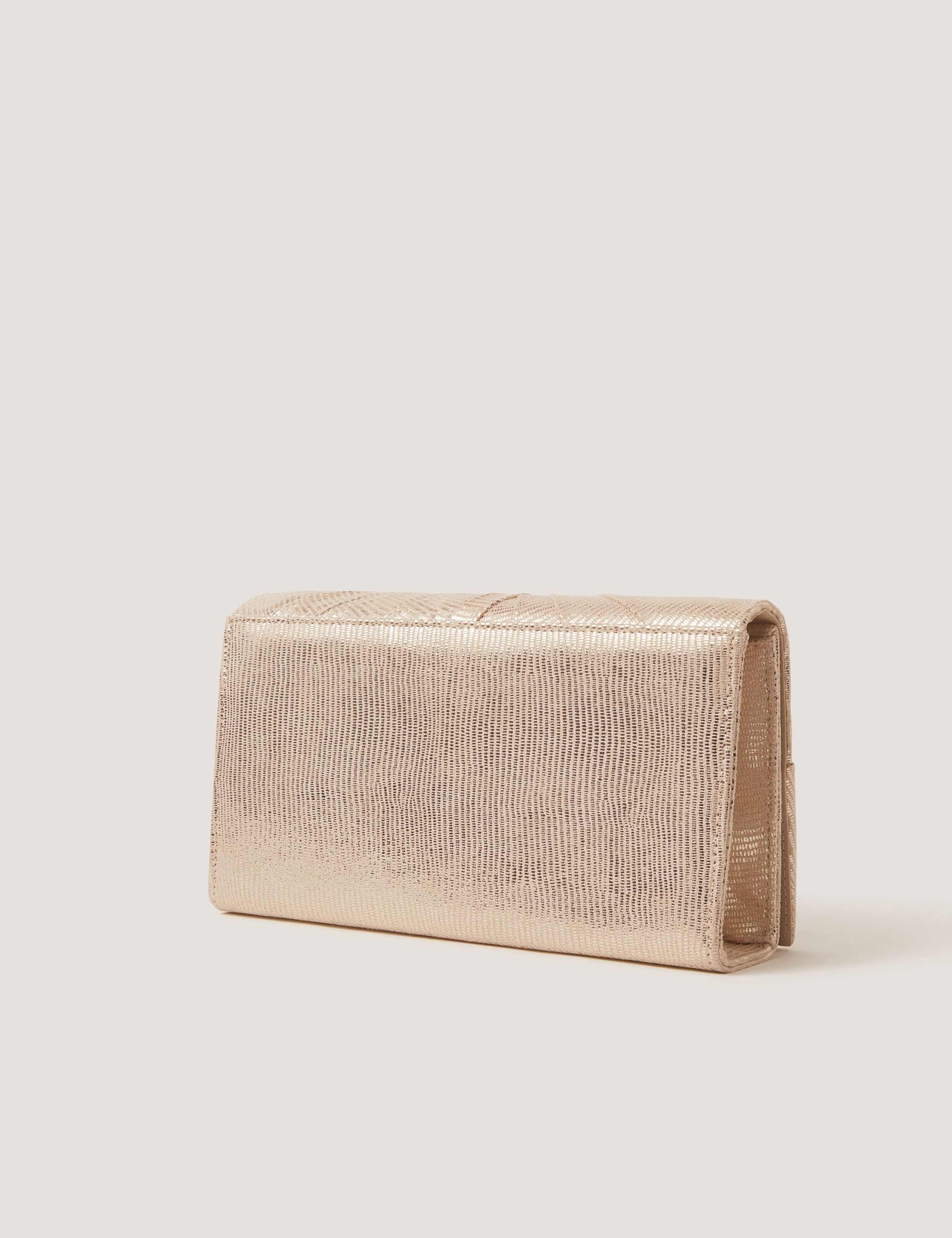 Monsoon metallic twist knot clutch bag, imported from the UK