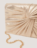Monsoon metallic twist knot clutch bag, imported from the UK