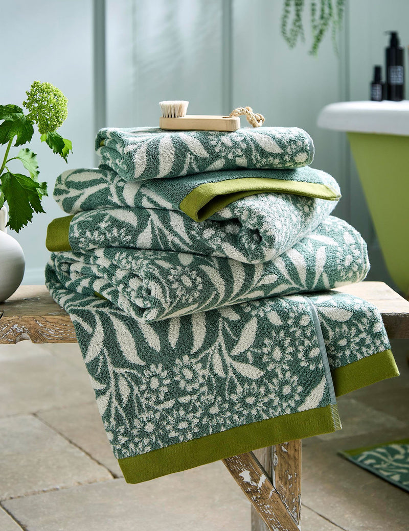 William Morris Michaelmas Daisy pure cotton towel, imported from the UK