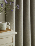 Laura Ashley Milbourne herringbone eyelet curtains, imported from the UK