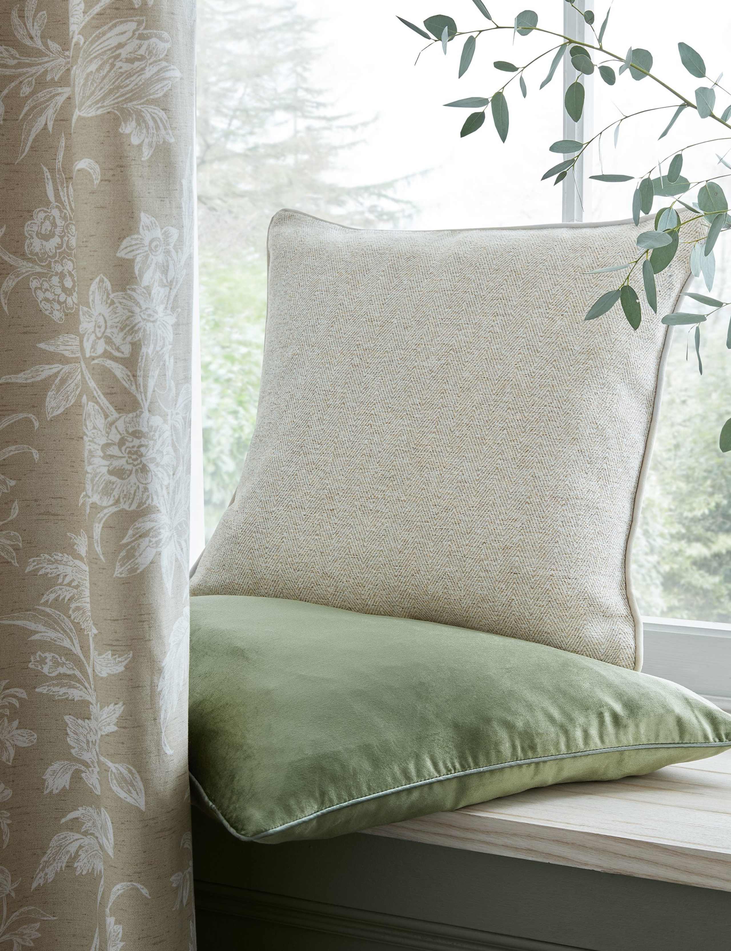 Laura Ashley herringbone piped cushion 45cm - British product