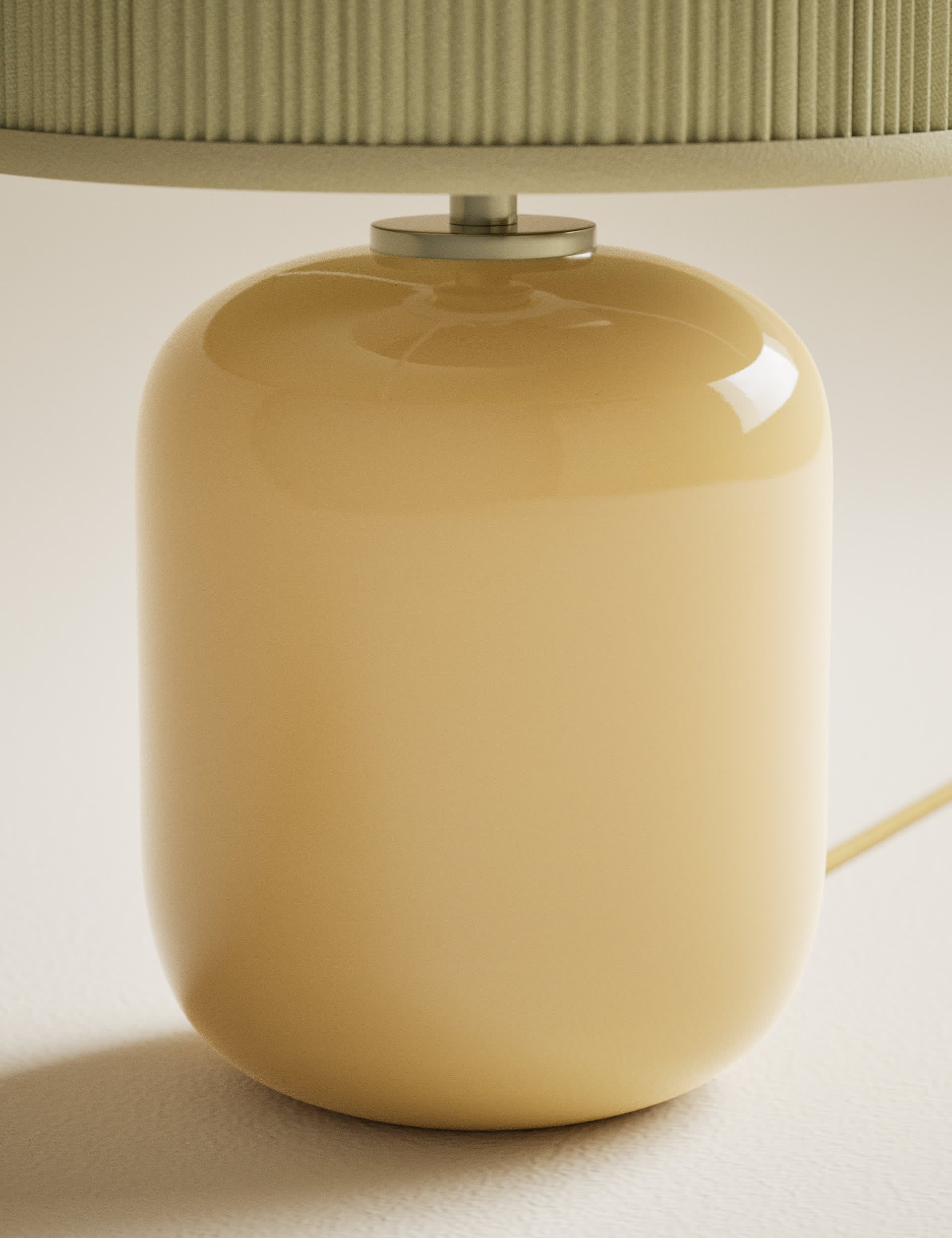 Milk Glass Pleated Shade Table Lamp 39 cm - British product