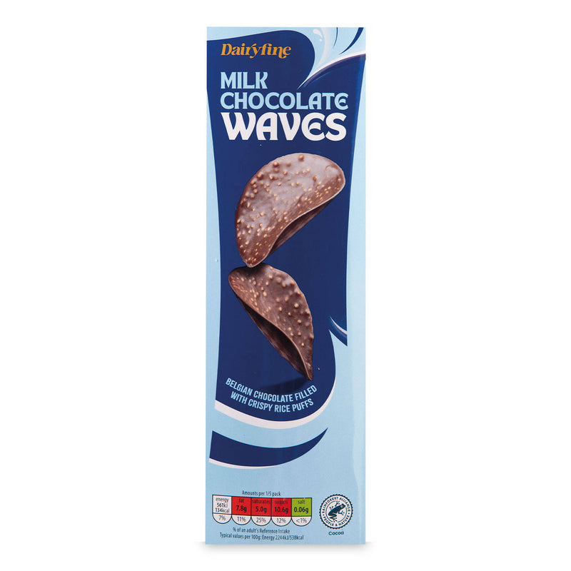 Belgian chocolate waves with milk chocolate - British product