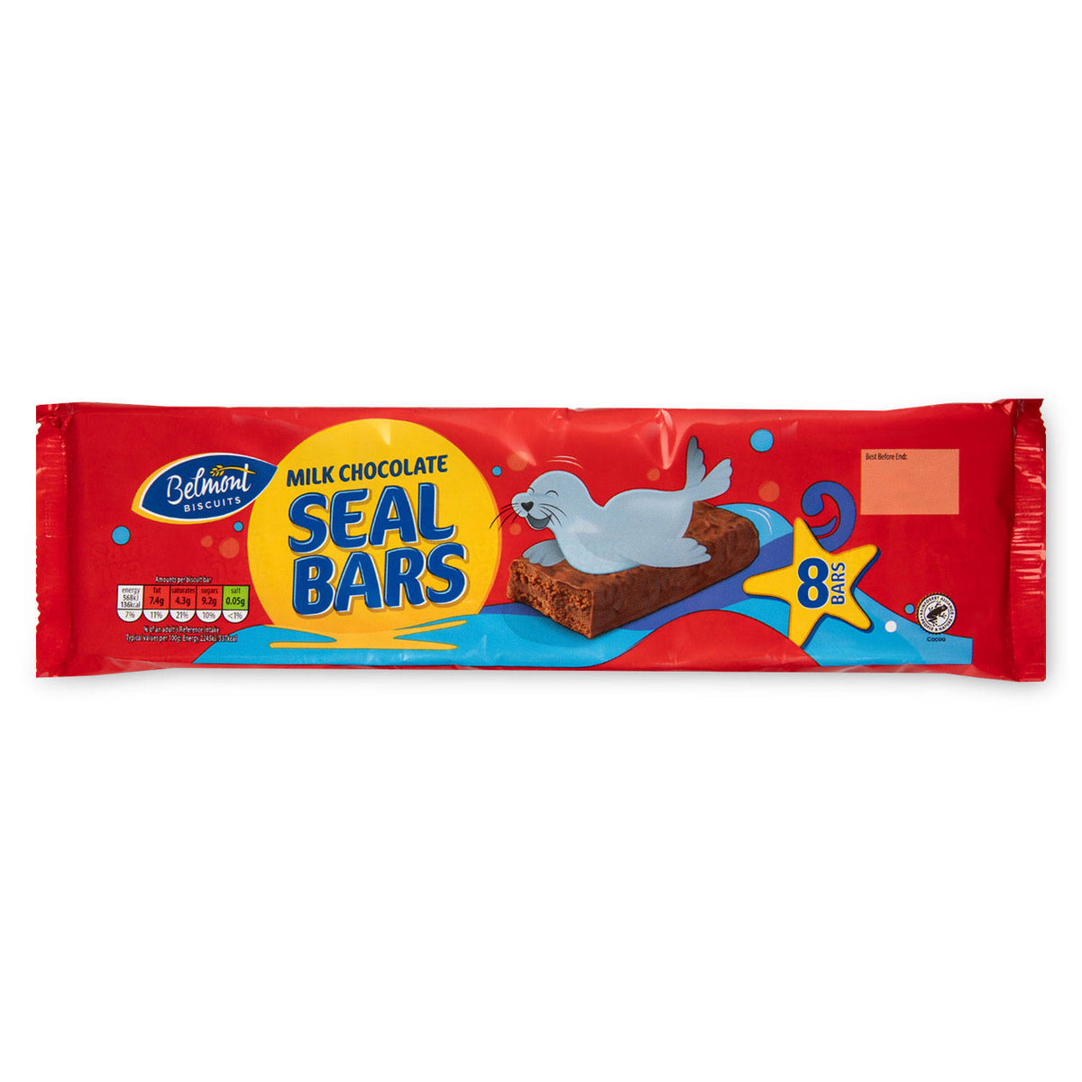 Milk chocolate biscuit bars 8 pack, imported from the UK