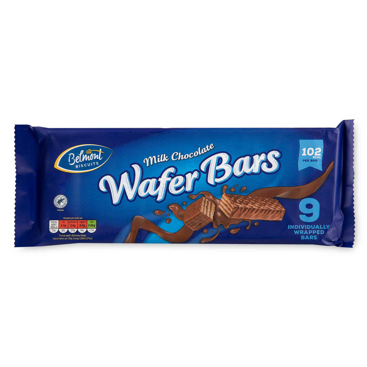Milk chocolate wafer bars, pack of 9 (British brand)