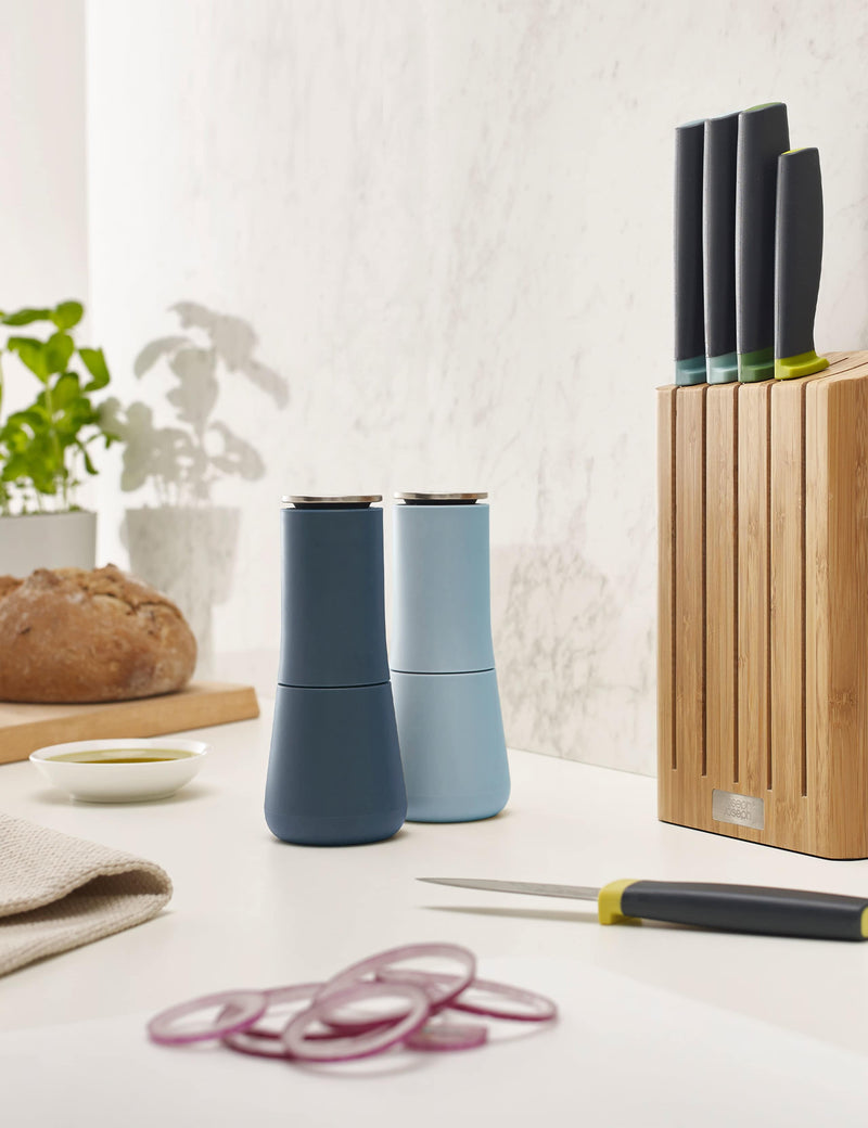 Joseph Joseph Milltop salt and pepper mill set blue, UK version