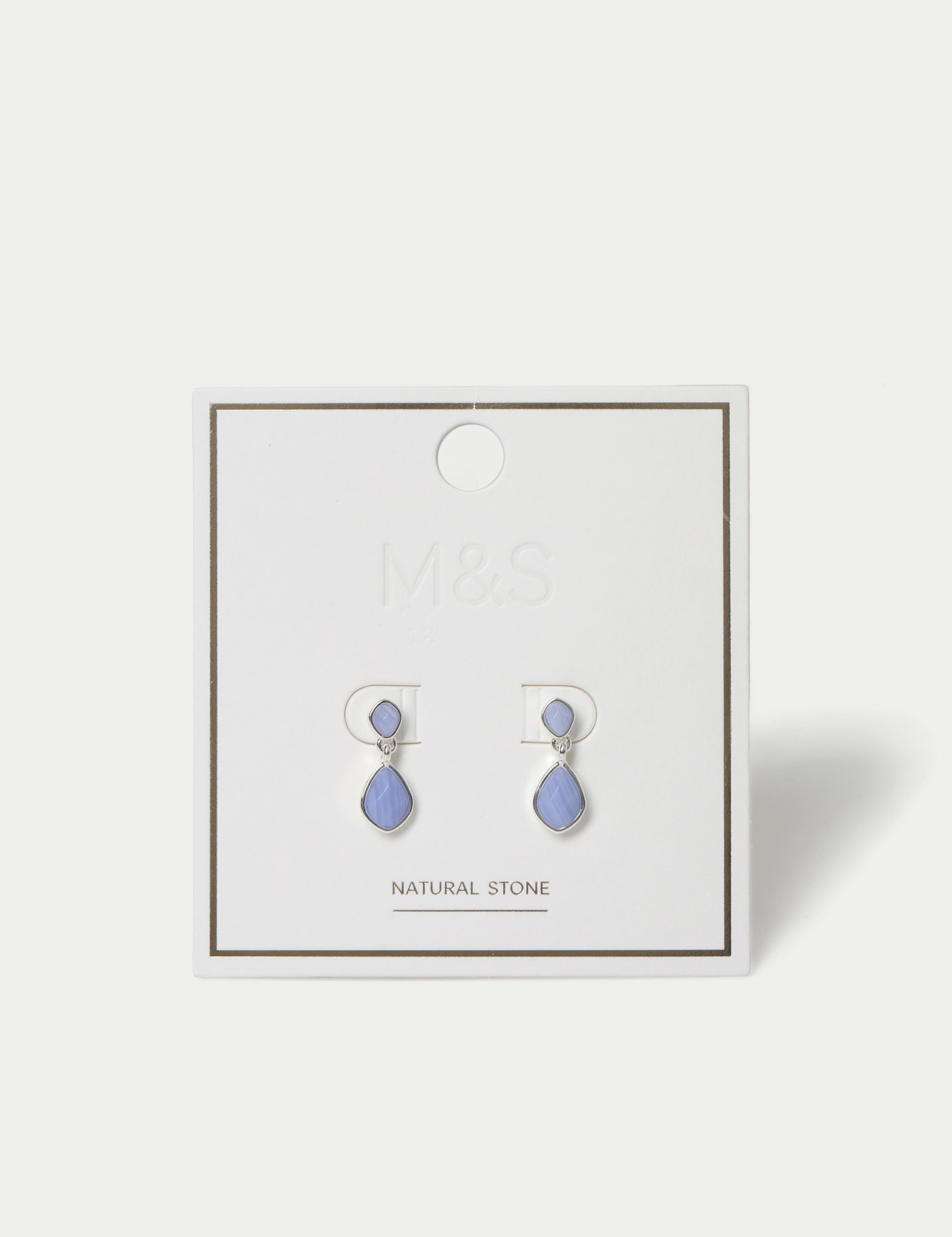M&S Collection blue lace agate earrings 19mm length, imported from the UK