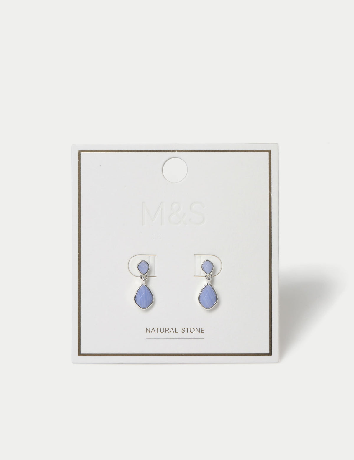 M&S Collection blue lace agate earrings 19mm length, imported from the UK