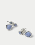 M&S Collection blue lace agate earrings 19mm length, imported from the UK