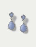 M&S Collection blue lace agate earrings 19mm length, imported from the UK