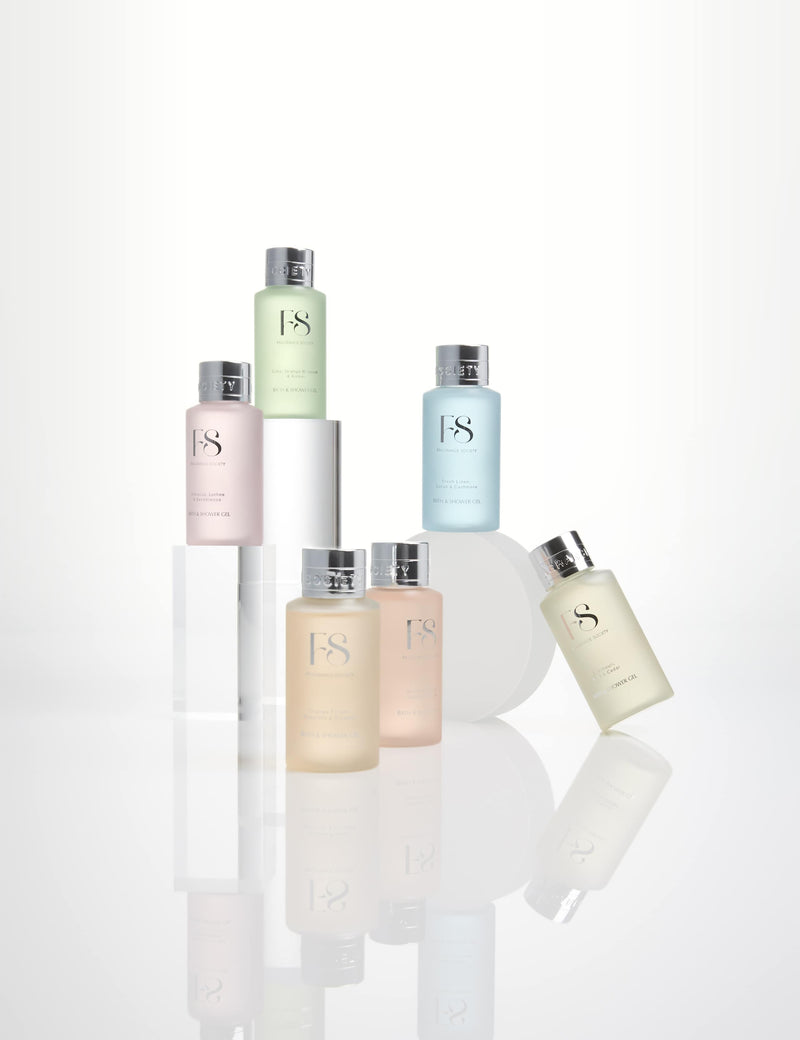 Fragrance Society mini body wash set with six scents 6 x 50ml, imported from the UK