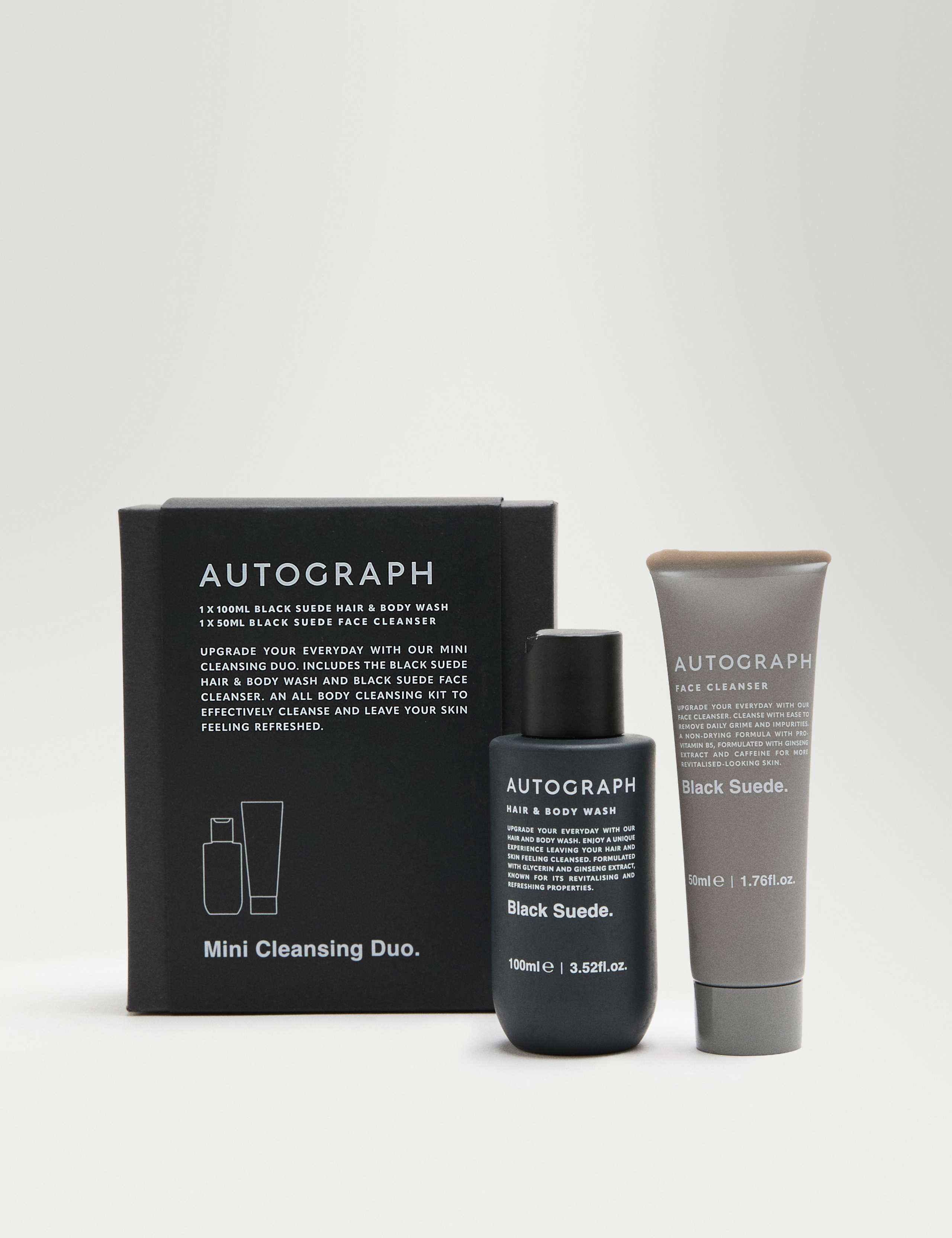 Autograph Black Suede mini cleansing duo set (British brand)