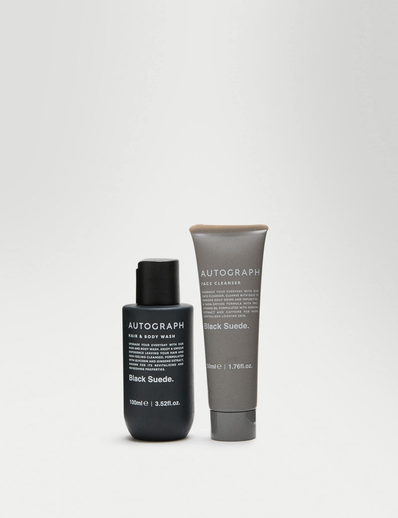 Autograph Black Suede mini cleansing duo set (British brand)