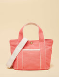 Joules mini cross body tote bag in cotton canvas, UK version