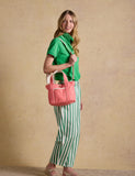 Joules mini cross body tote bag in cotton canvas, UK version